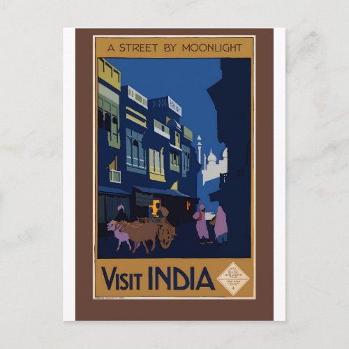 India Vintage Travel Postcard