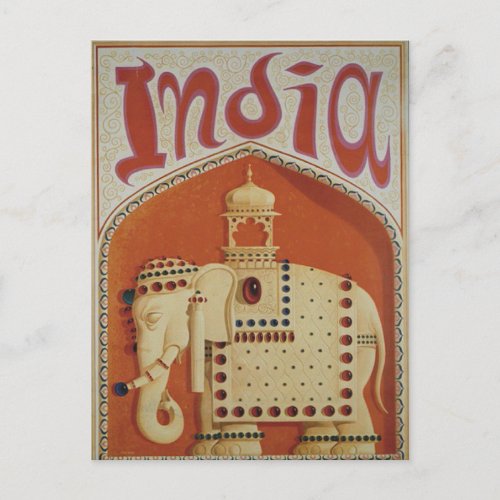 India vintage travel postcard
