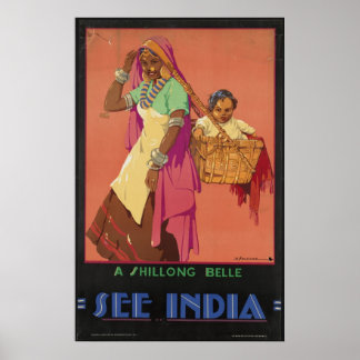 India Vintage Travel Poster Ad Retro Prints