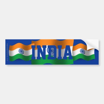 India Waving Flag Bumper Sticker by representshop at Zazzle