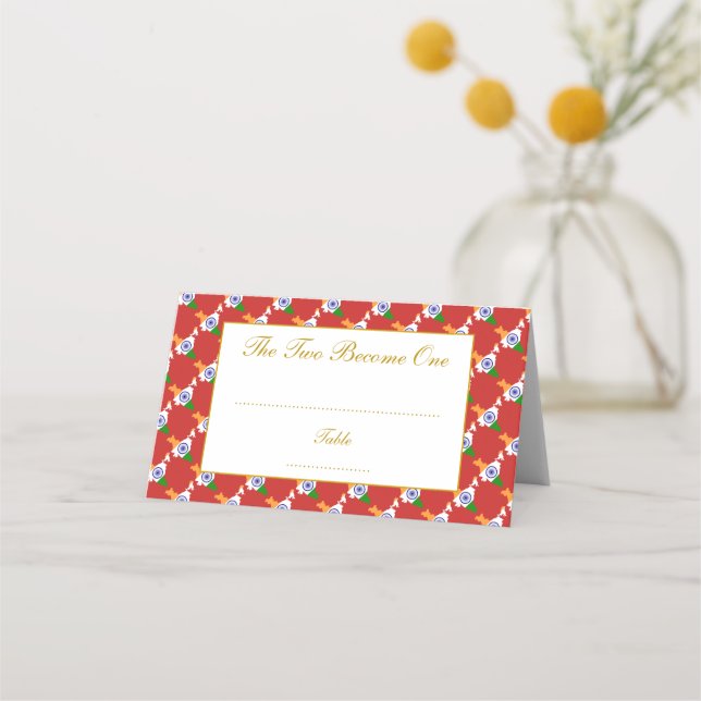 INDIA Wedding Celebration RED Place Card (Front)