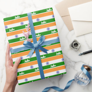 India Wrapping Paper, Indian Flag patriotic Paper