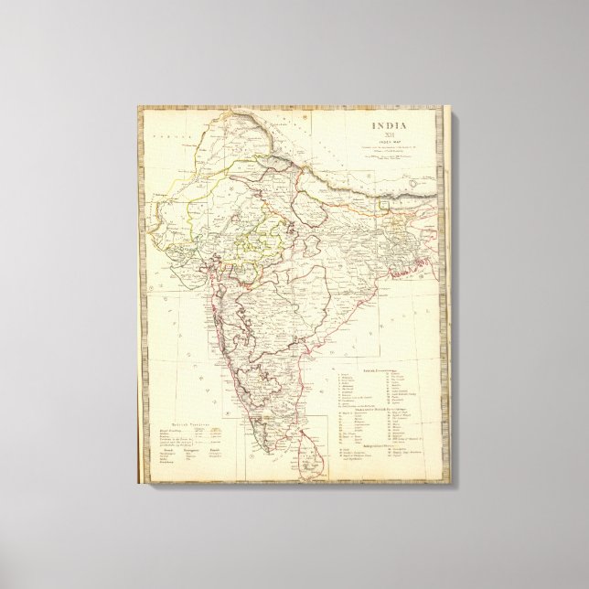 India XII Index map Canvas Print (Front)
