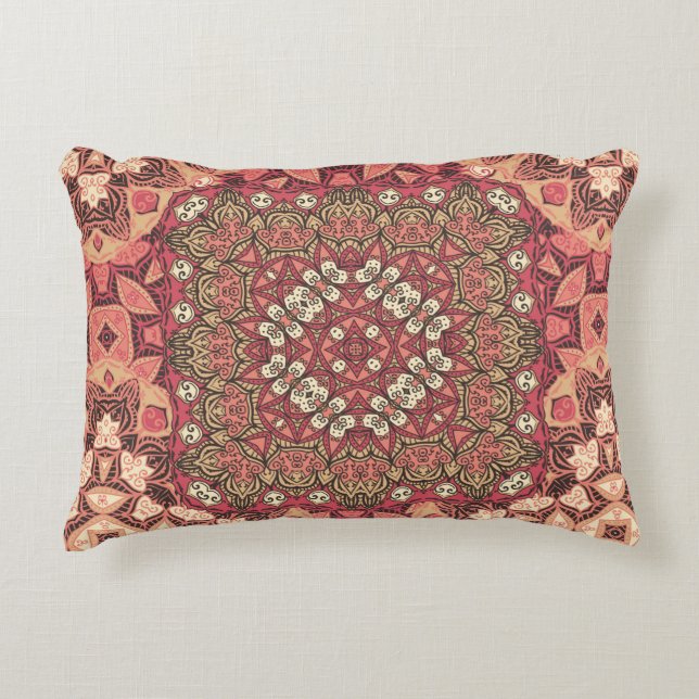 Indian abstract medallion pattern. Boho and gypsy  Accent Pillow (Front)