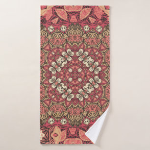 Indian abstract medallion pattern. Boho and gypsy Bath Towel