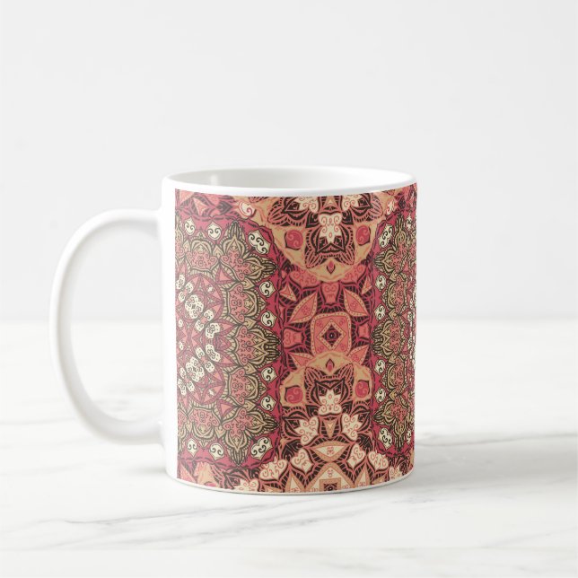Indian abstract medallion pattern. Boho and gypsy  Coffee Mug (Left)