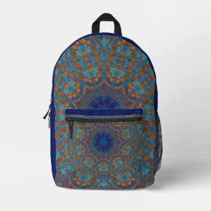 Indian All over print Blue Copper Backpack