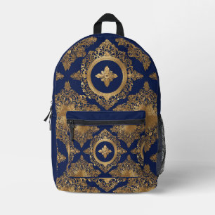 Indian All over print Blue Gold Backpack