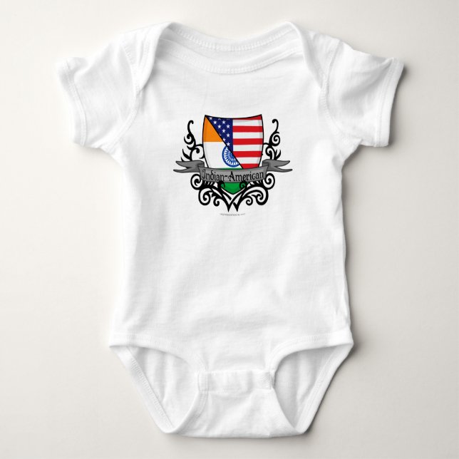 Indian-American Shield Flag Baby Bodysuit (Front)