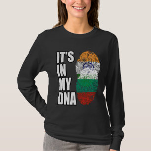 Indian And Bulgarian Mix DNA Flag Heritage T-Shirt