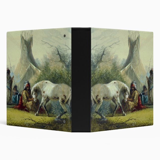 Indian and his Horse 1858 3 Ring Binder (Background)