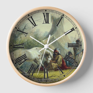 Indian and his Horse 1858 Clock