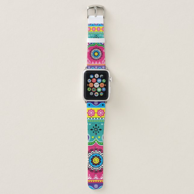 Indian and Pakistani truck art design, Jingle truc Apple Watch Band (Front)