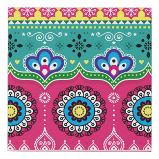 Indian and Pakistani truck art design, Jingle truc Faux Canvas Print