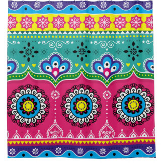 Indian and Pakistani truck art design, Jingle truc Shower Curtain