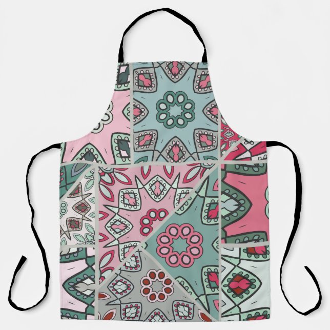 Indian Arabic Patchwork Quilt Vintage Apron (Front)