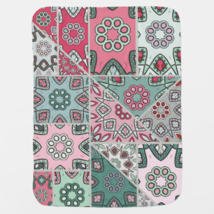 Indian Arabic Patchwork Quilt Vintage Baby Blanket