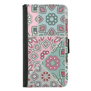 Indian Arabic Patchwork Quilt Vintage Samsung Galaxy S5 Wallet Case