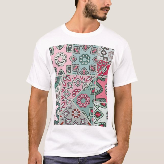 Indian Arabic Patchwork Quilt Vintage T-Shirt (Front)