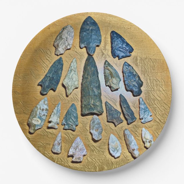 Indian Arrowheads Paper Plates (Front)