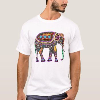 Indian Art Elephant T-shirt by GermanEmpire at Zazzle