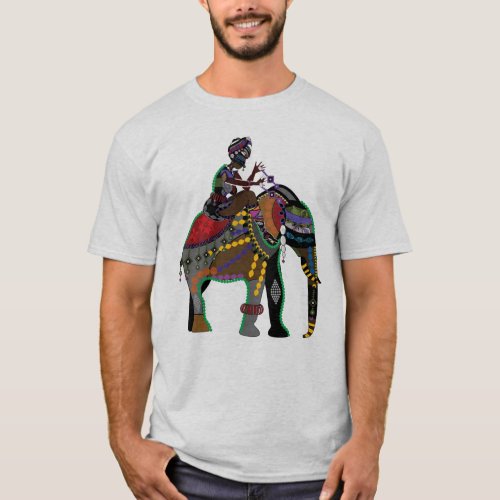 INDIAN ART ELEPHANT with RIDER T_Shirt