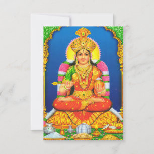 Indian Art Lakshmi Goddess Hindu Religion Thank You Card