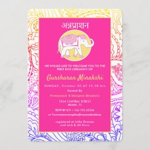 Indian Baby First Rice Annaprashana Ceremony Invitation