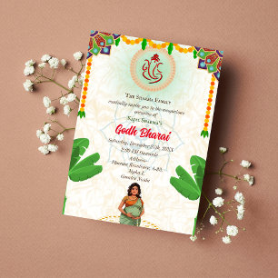 Indian Baby Shower Godh Bharai Hindu Invitation