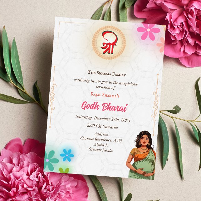 Indian Baby Shower Godh Bharai Hindu Invitation (Creator Uploaded)