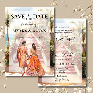 Indian Beach Save the Date invitation Template
