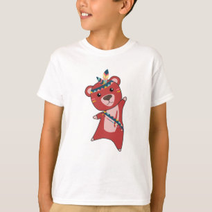 Indian Bear Fashing Teddy Feather Cute T-Shirt