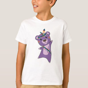 Indian Bear Purple Fashing Teddy Feather Cute T-Shirt