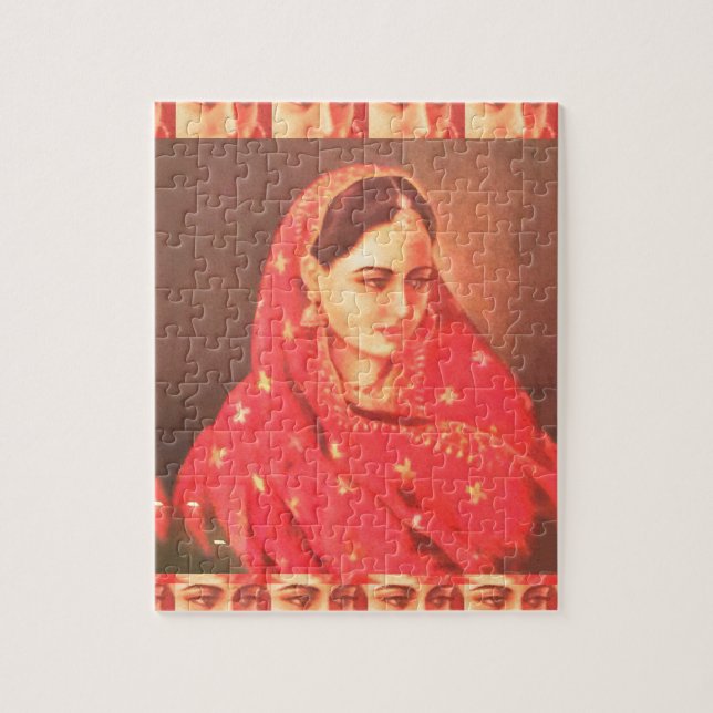 Indian beauty bride girl female woman goddess gift jigsaw puzzle (Vertical)