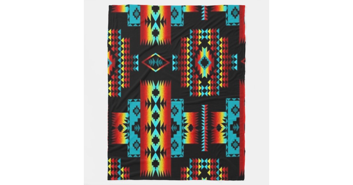 INDIAN BLANKET (Simulated) Fleece Blankets | Zazzle