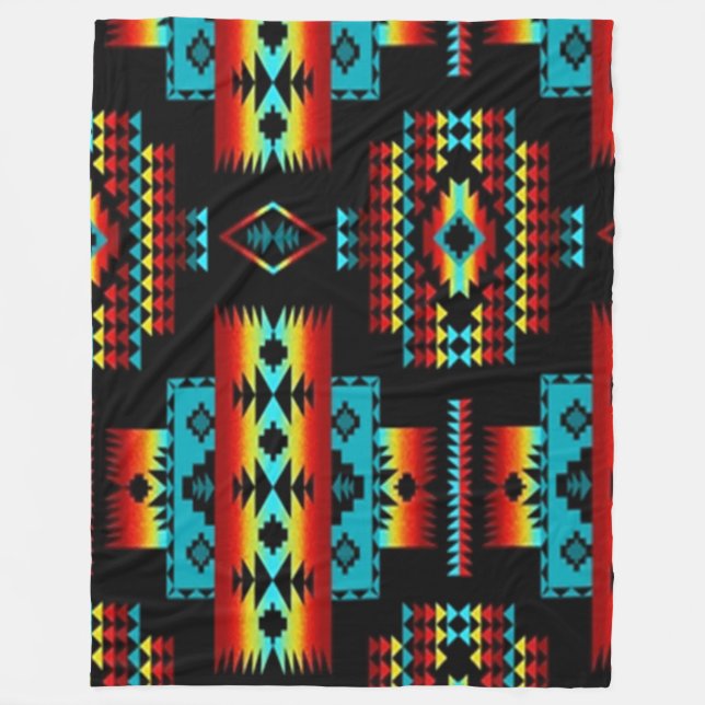 INDIAN BLANKET (Simulated) Fleece Blankets (Front)