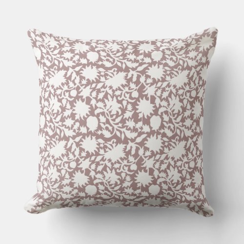 Indian block print inspired tan pillow