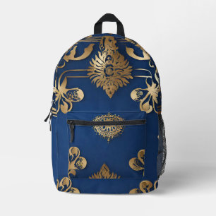 Indian Blue Gold Mandala Backpack