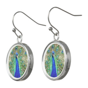Indian Blue Peacock Earrings