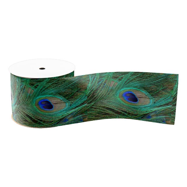 Indian Blue Peacock Feather Ribbon (Spool)