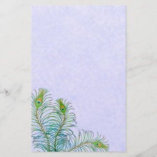 Indian Blue Peacock Feathers Stationery