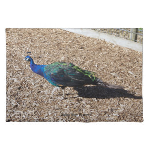 Indian Blue Peafowl cloth placemat