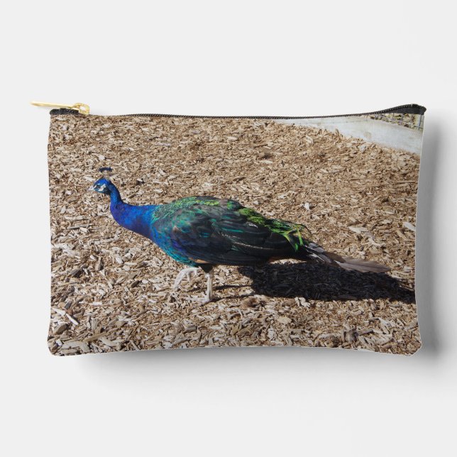 Indian Blue Peafowl zipper bag (Front)