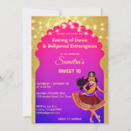 Indian Bollywood girls birthday party template | Zazzle