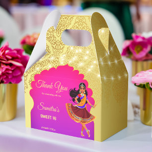 Indian Bollywood girls birthday party template Favor Boxes