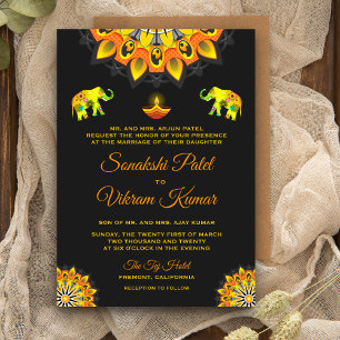 Indian Bollywood Style Hindu Wedding Invitation