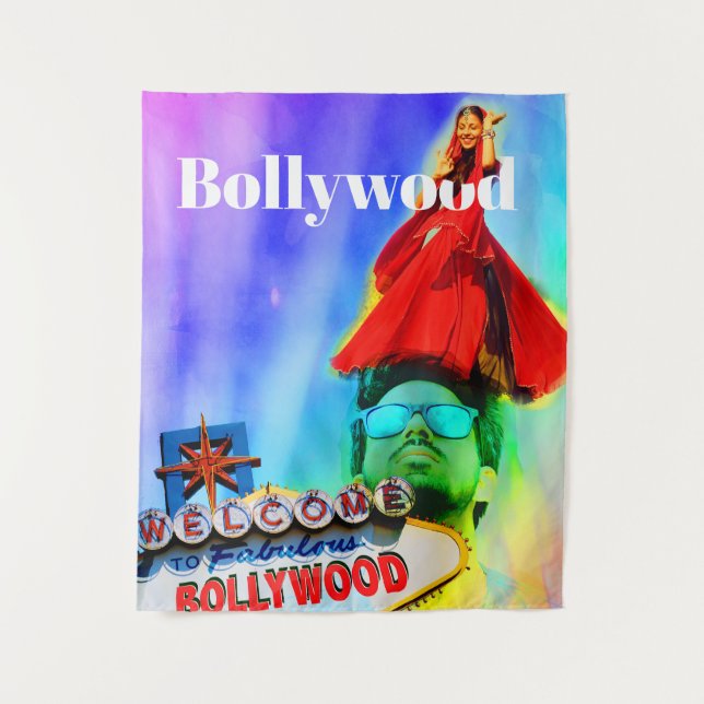 Indian Bollywood Themed Colorful Party Tapestry (Front)