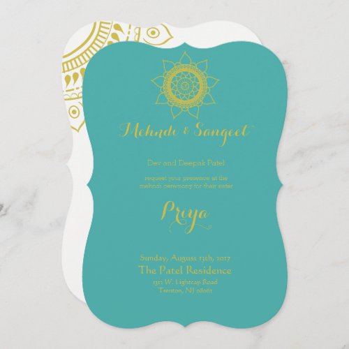 Indian Bollywood Wedding Invitation w Om