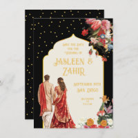 Indian Bride and Groom Save the Date