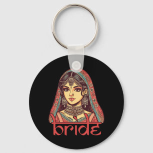 Indian Bride To Be Dulhan Desi Bridal Wedding Bach Keychain